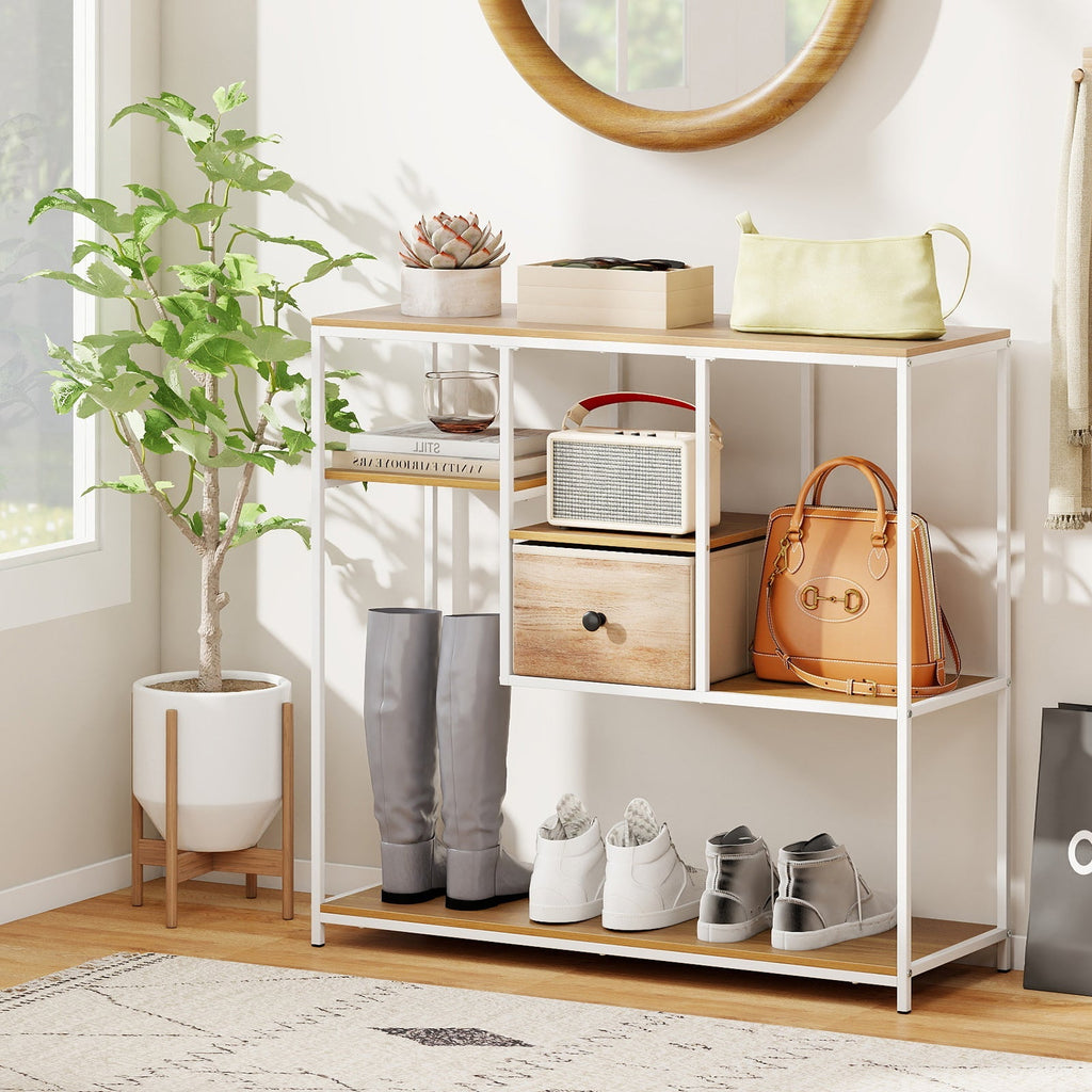 40 Inch Console Table Behind Sofa Couch with Storage