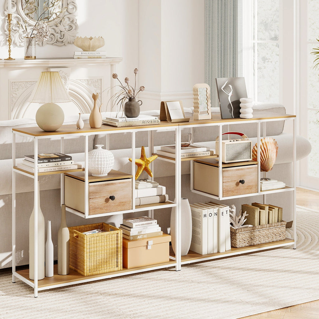 40 Inch Console Table Behind Sofa Couch with Storage