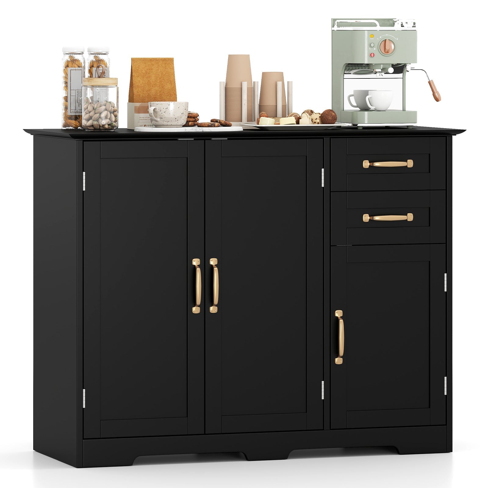 40 Inch Modern Kitchen Sideboard Buffet Cabinet with 2 Drawers and Adjustable Shelf
