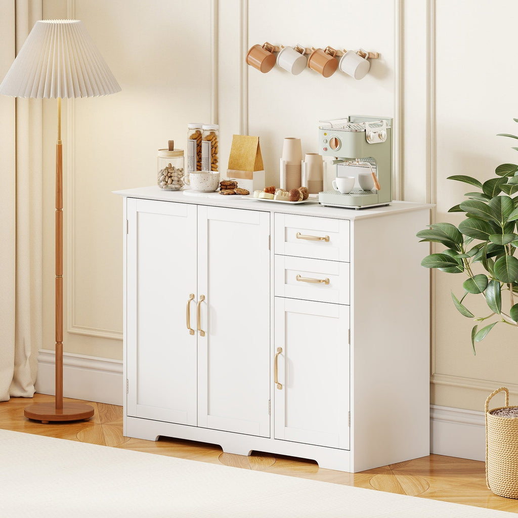 40 Inch Modern Kitchen Sideboard Buffet Cabinet with 2 Drawers and Adjustable Shelf