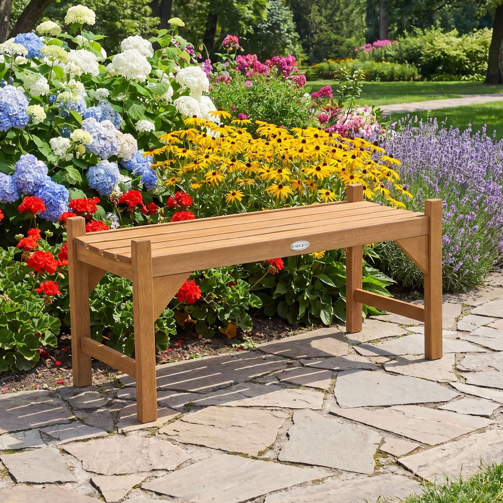 40-Inch Outdoor Bench with Contoured Seat - Set of 2