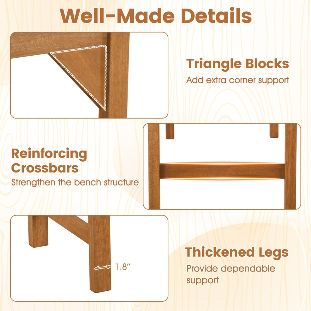 40-Inch Outdoor Bench with Contoured Seat - Set of 2