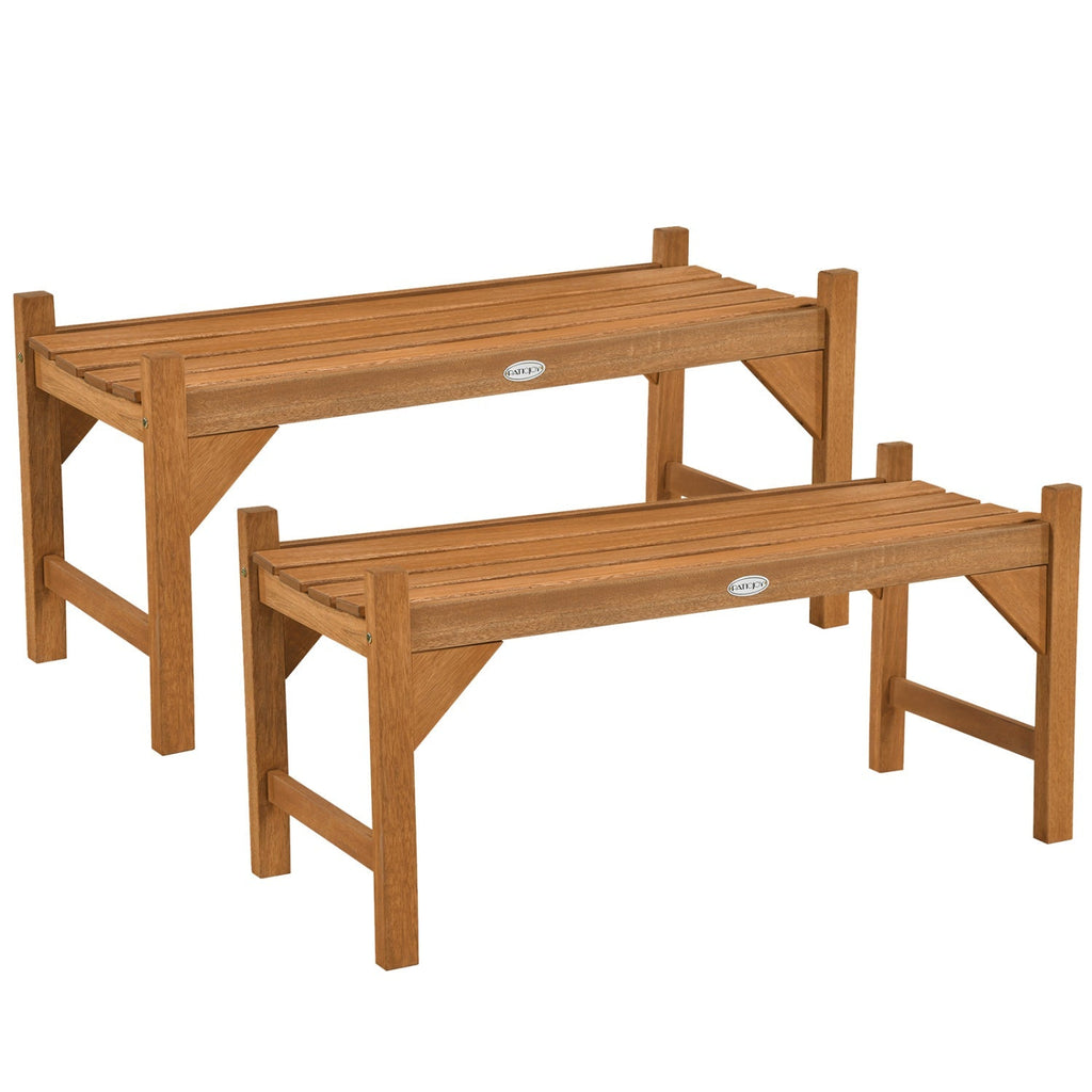 40-Inch Outdoor Bench with Contoured Seat - Set of 2