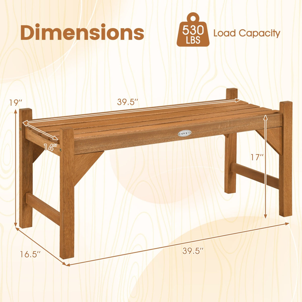 40-Inch Outdoor Bench with Contoured Seat - Set of 2