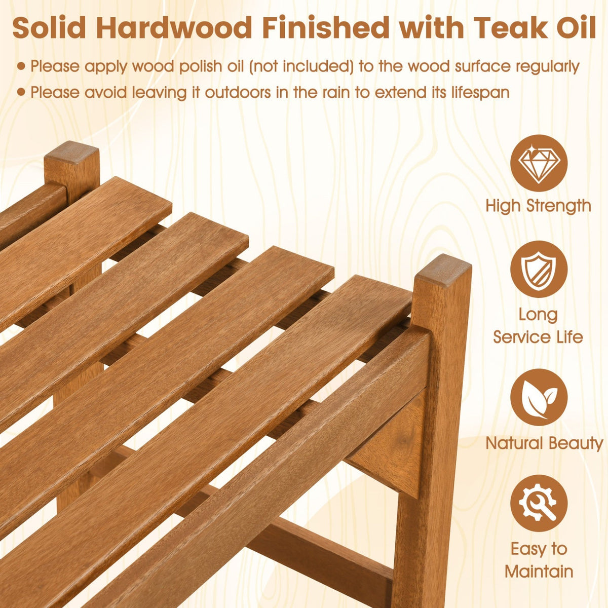 40-Inch Outdoor Bench with Contoured Seat - Set of 2