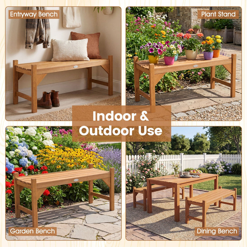 40-Inch Outdoor Bench with Contoured Seat - Set of 2