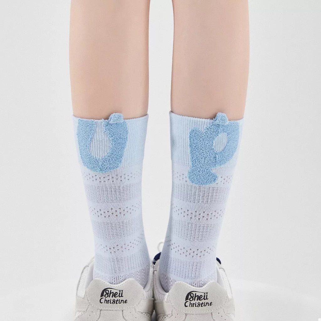 Breathable Letter Crew Socks