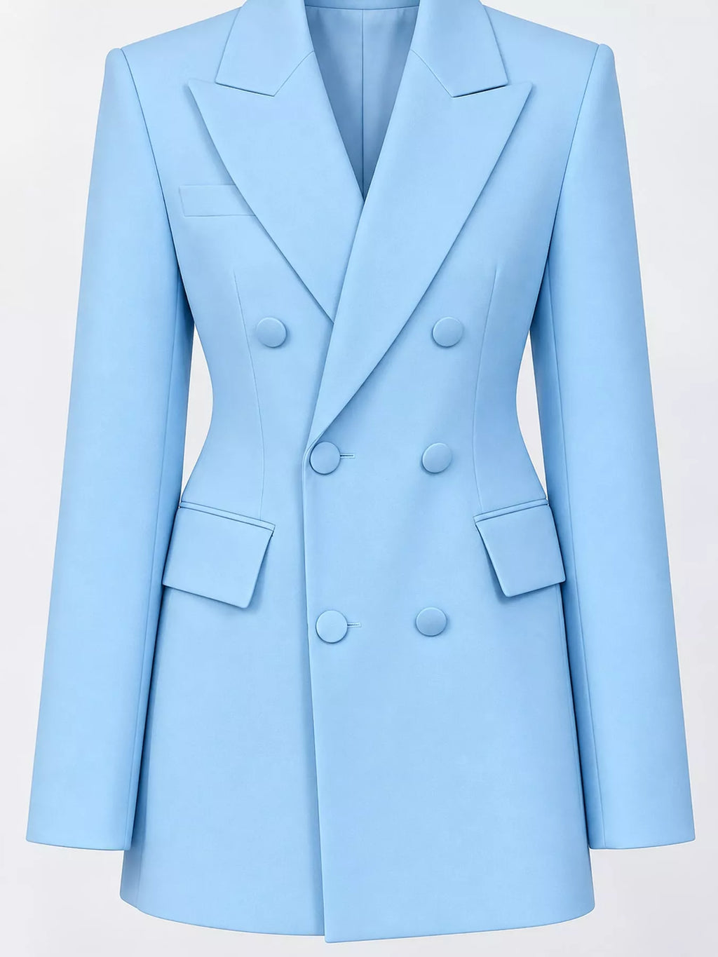 Full Size Double-Breasted Slim-Fit Blazer Plus Size