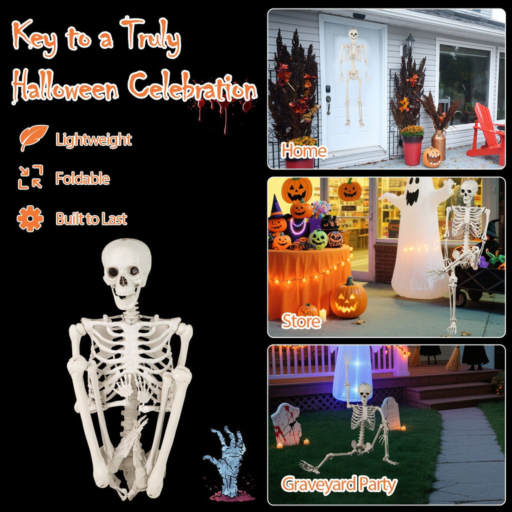 5.4 FT Halloween Skeleton Decoration Life Size Large Skeleton