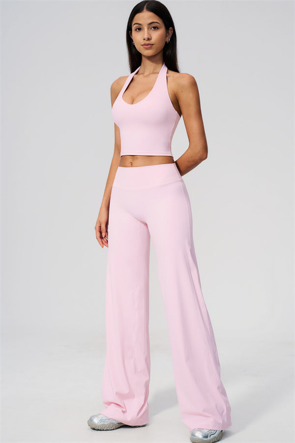 The Twirl Wide Strap Halter Crop Top
