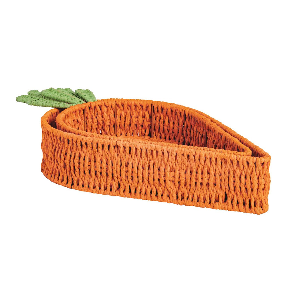 Woven Carrot Paper Rope Nested Basket Tray (Set of 2)