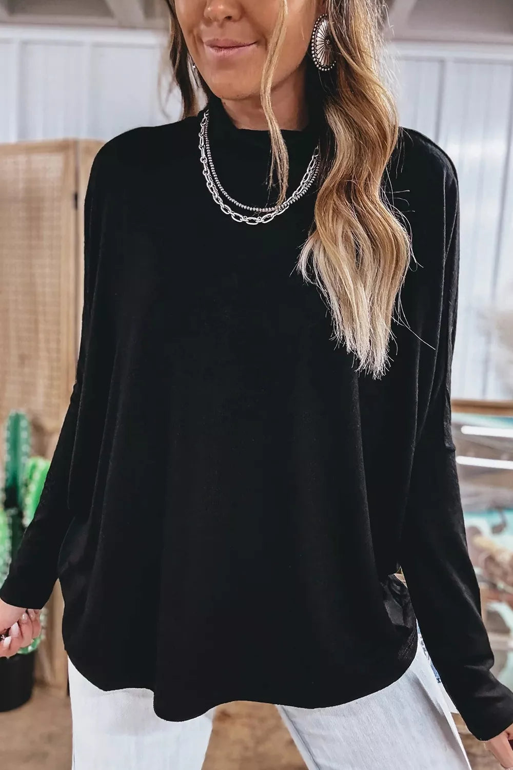 High Neck Long Sleeve Top