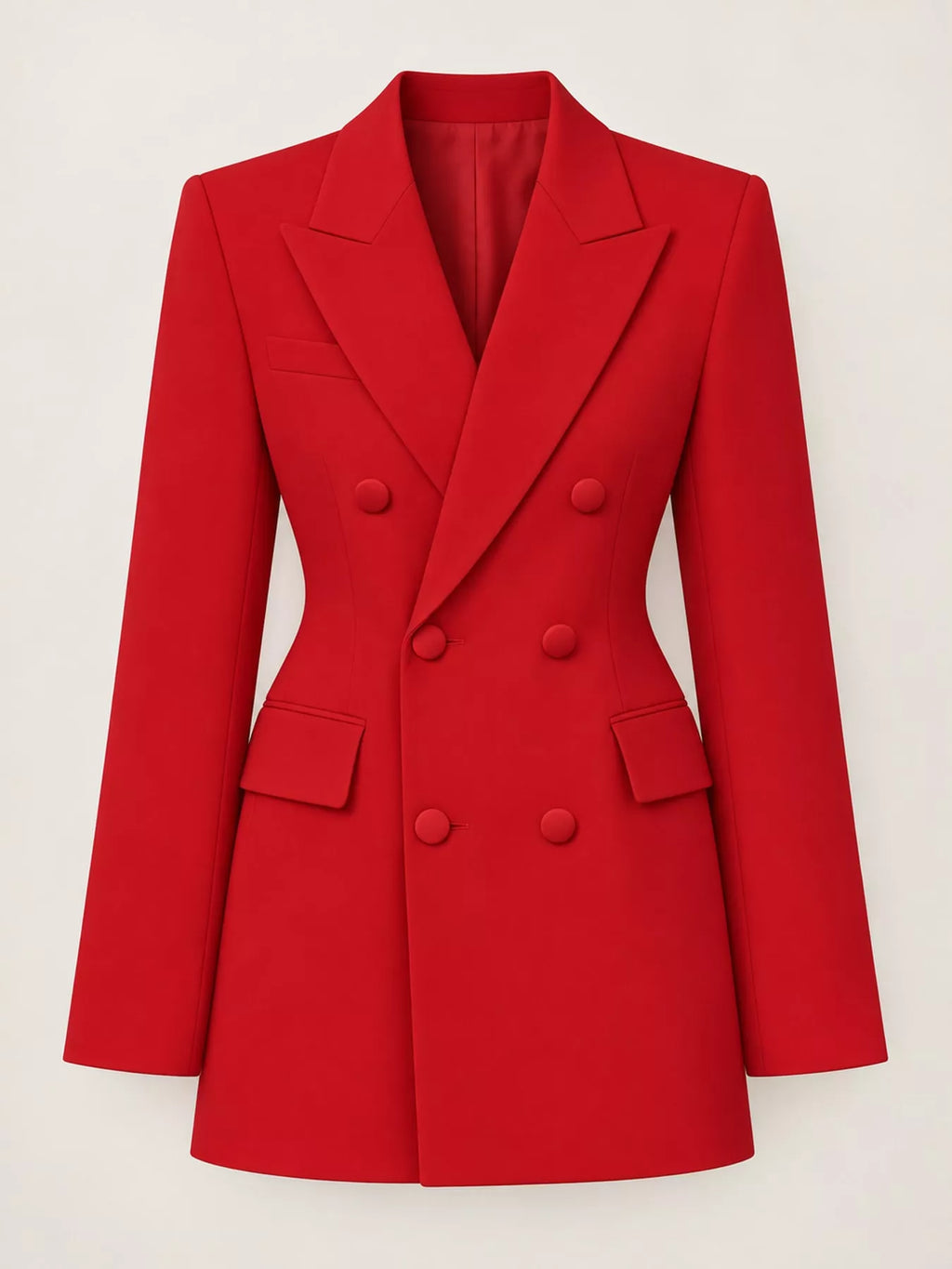 Full Size Double-Breasted Slim-Fit Blazer Plus Size