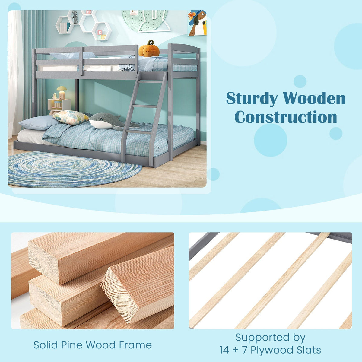 Twin Over Full Bunk Bed Low Floor Bunk Bed Frame