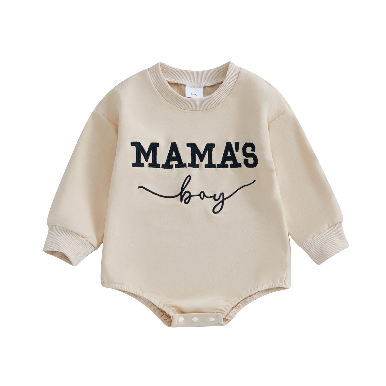Round-neck Long-sleeve Letter-embroidered Triangle Bodysuit
