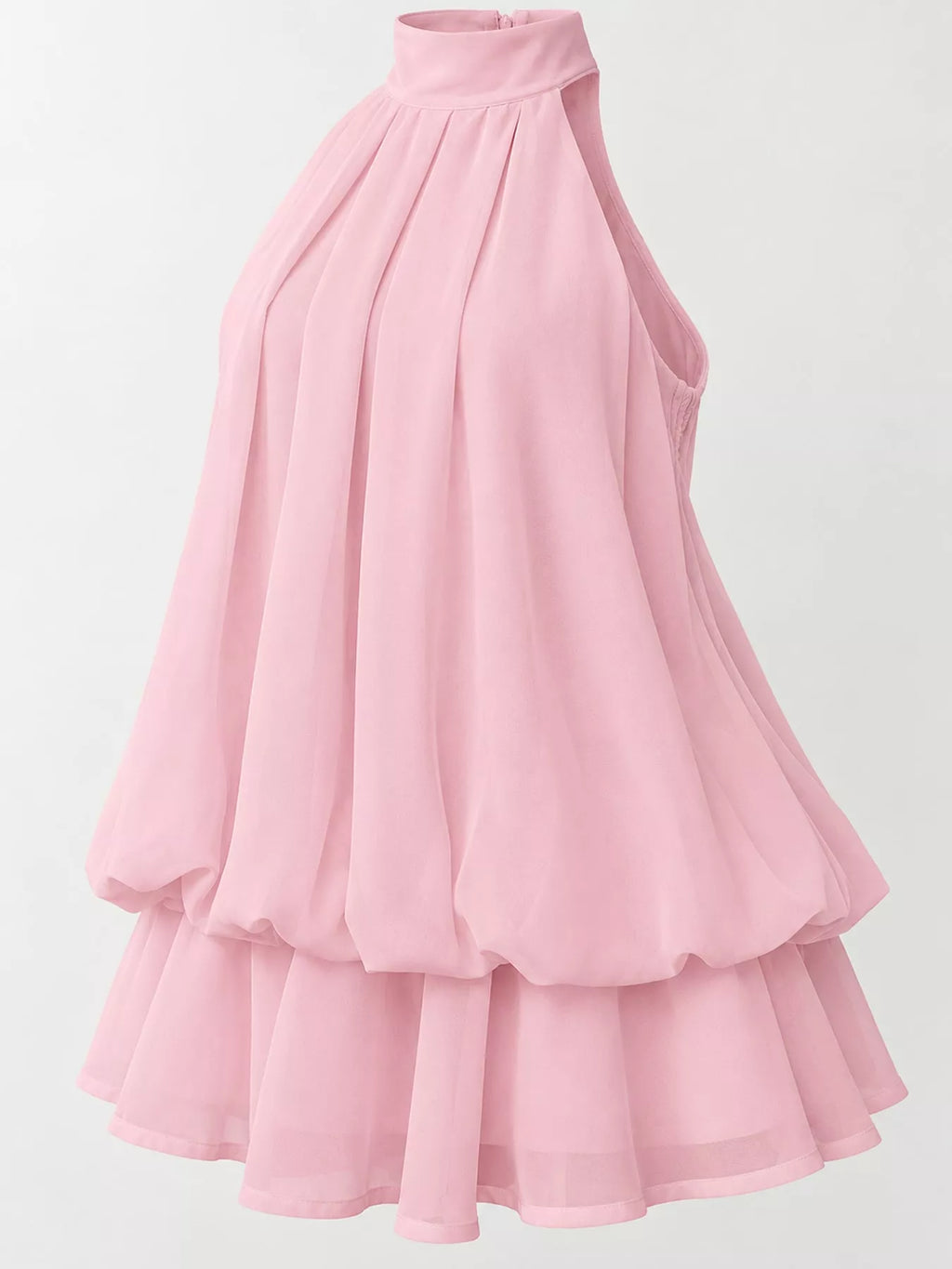 Halter Neck Ruched Mini Dress