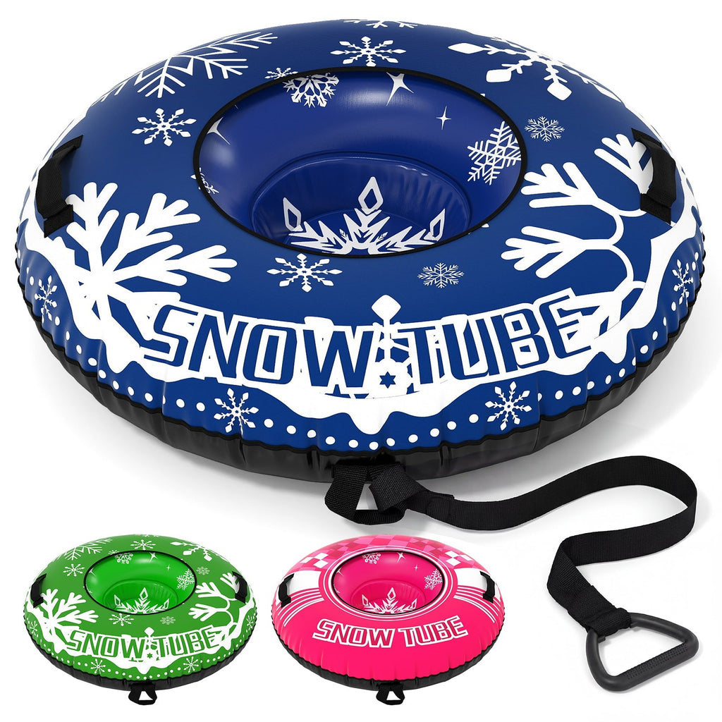 42" Heavy-duty Inflatable Snow Tube with Detachable Tow Strap