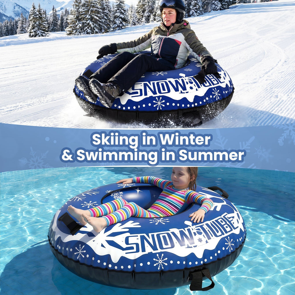 42" Heavy-duty Inflatable Snow Tube with Detachable Tow Strap