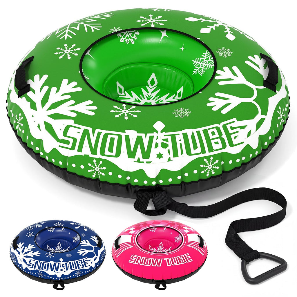 42" Heavy-duty Inflatable Snow Tube with Detachable Tow Strap