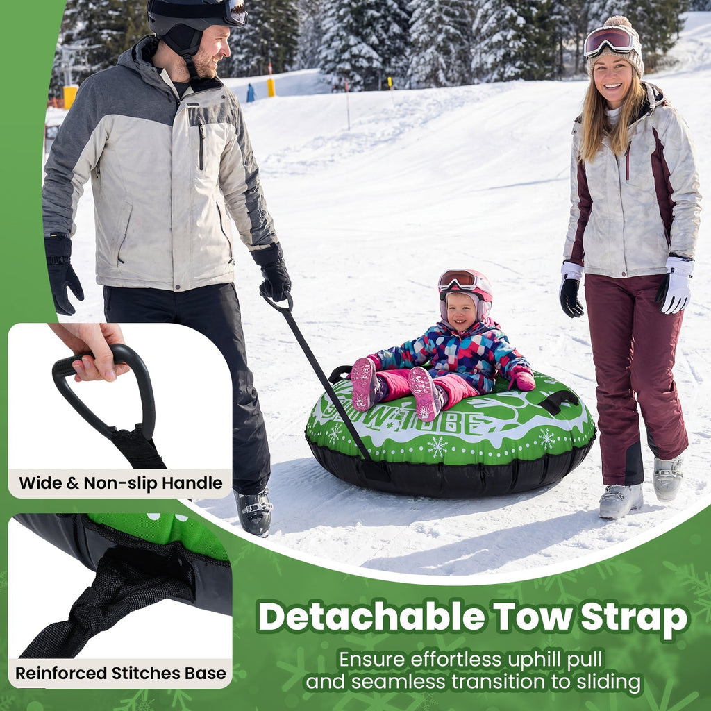 42" Heavy-duty Inflatable Snow Tube with Detachable Tow Strap