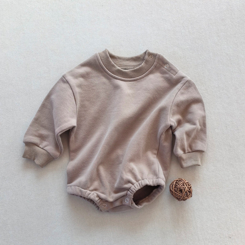 Long-sleeve Solid-color Cotton Casual Jumpsuit