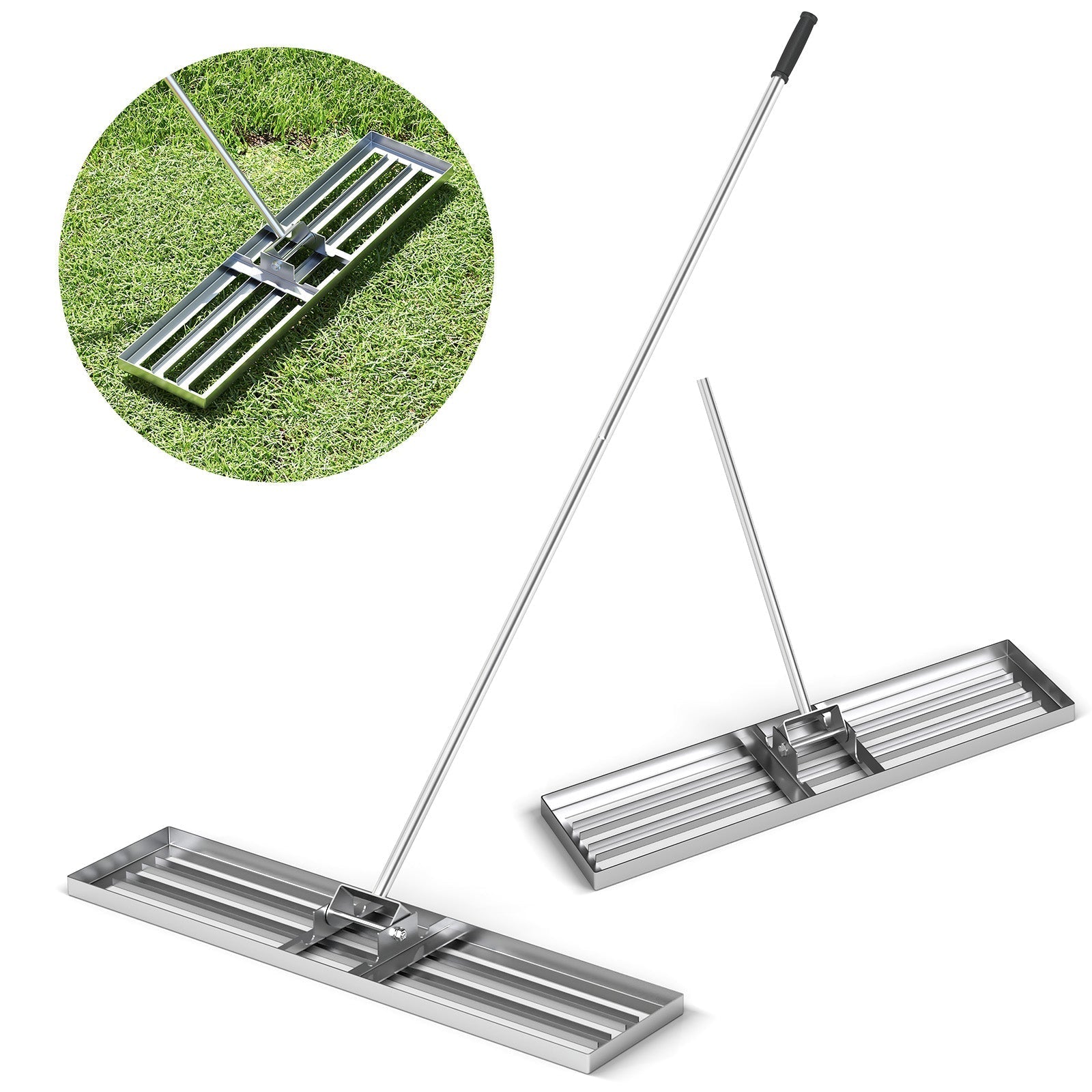 42 x 10 Inch Lawn Leveling Rake with Ergonomic Handle
