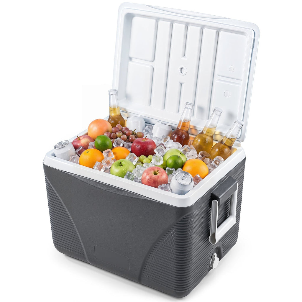 43 Quart Portable Hard Cooler with Cup Holders - Black