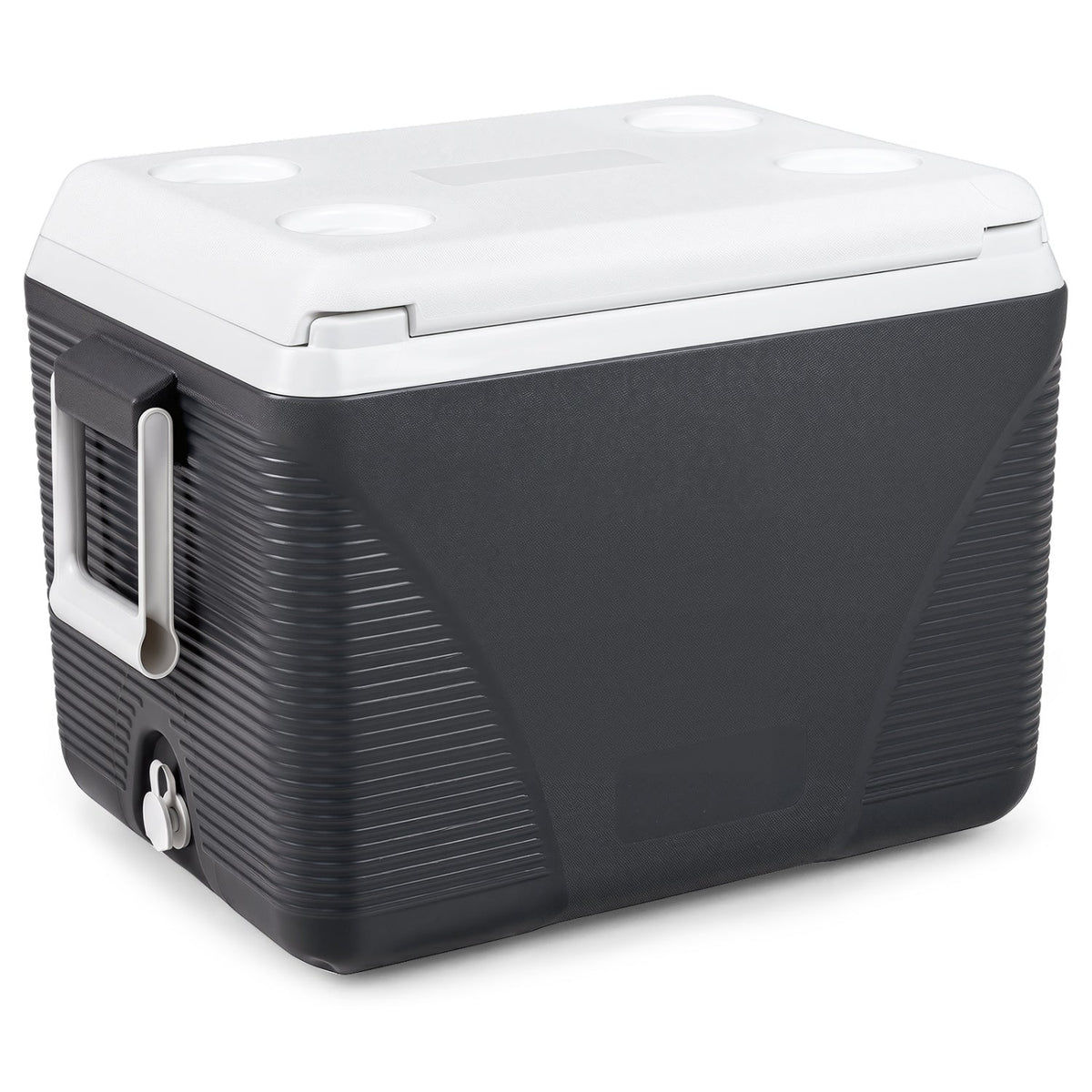 43 Quart Portable Hard Cooler with Cup Holders - Black