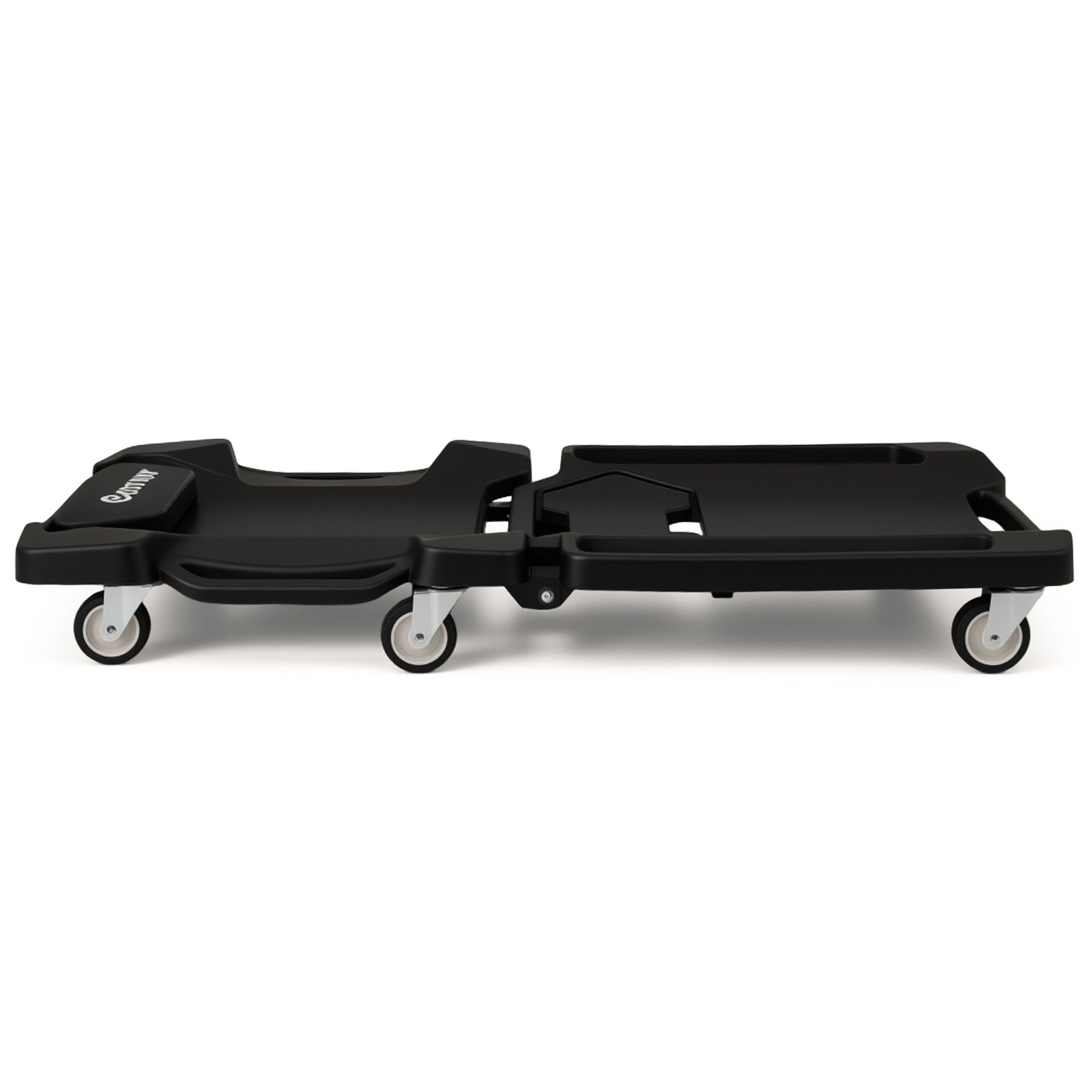 43 Inches Foldable Mechanic Creeper with Padded Headrest and Tool Trays-Black