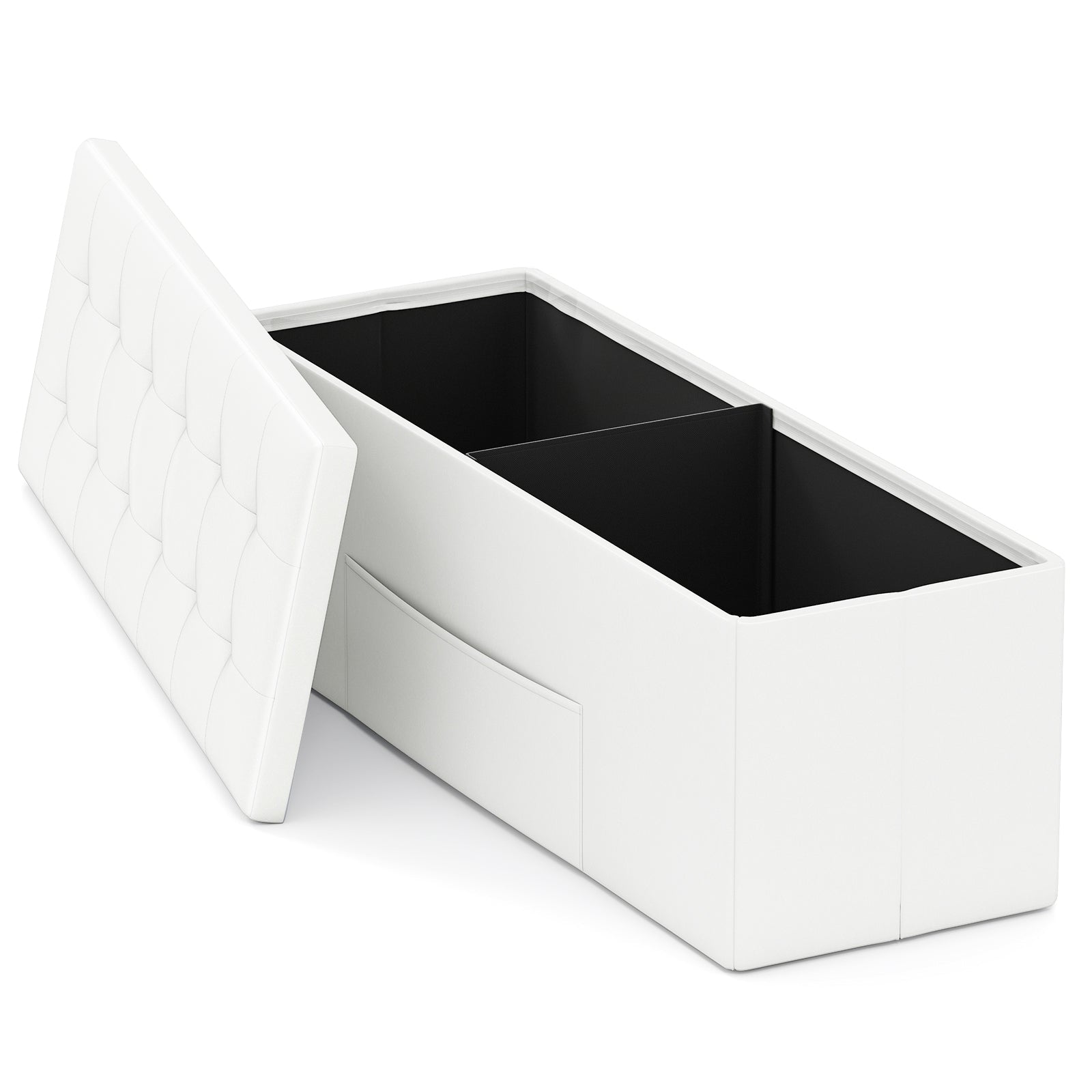 43 Inches Folding Storage Ottoman Bench Foot Rest Stool End of Bed Bench