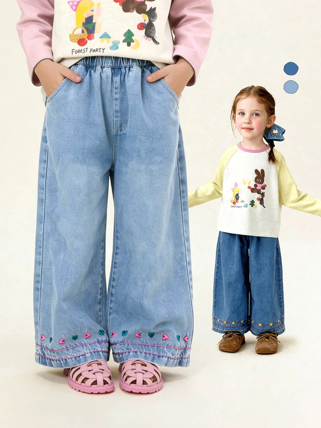 Everyday Versatile Straight-leg Wide-leg Pants For Children