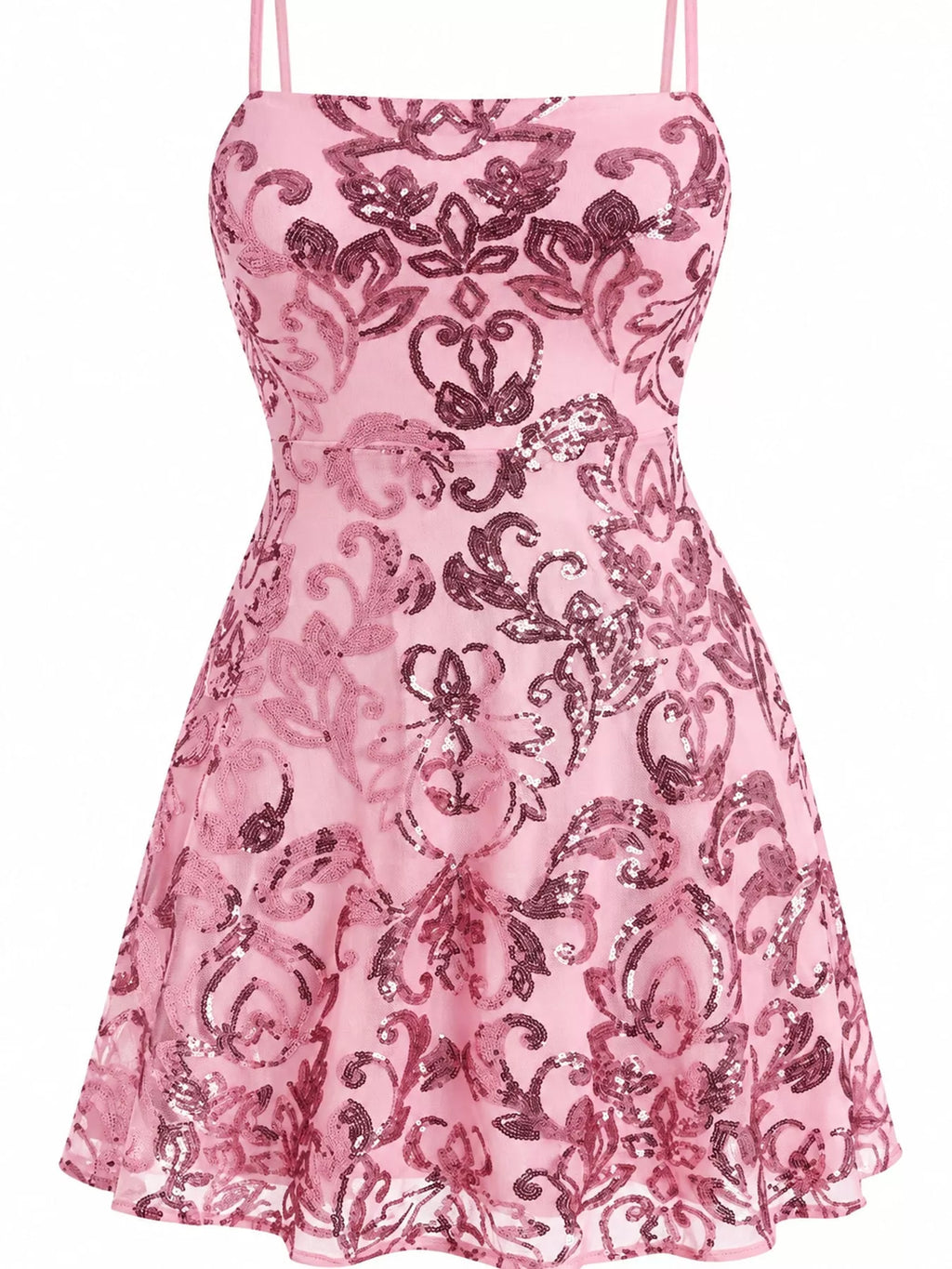 Sequin Square Neck Mini Dress