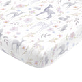 NoJo Super Soft Floral Deer Nursery Mini Crib Fitted Sheet