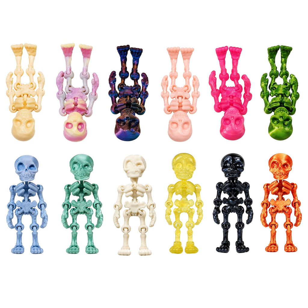 30PCS 3D Printed Mini Skeleton Decorations Articulated Halloween Party Desk Decor