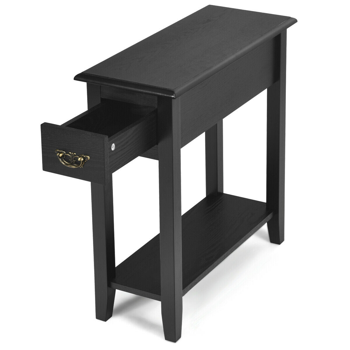 End Table Bedside Sofa End Table Narrow Nightstand with Wooden Legs