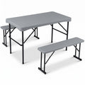 44" Folding Picnic Table Set with 2 Benches HDPE