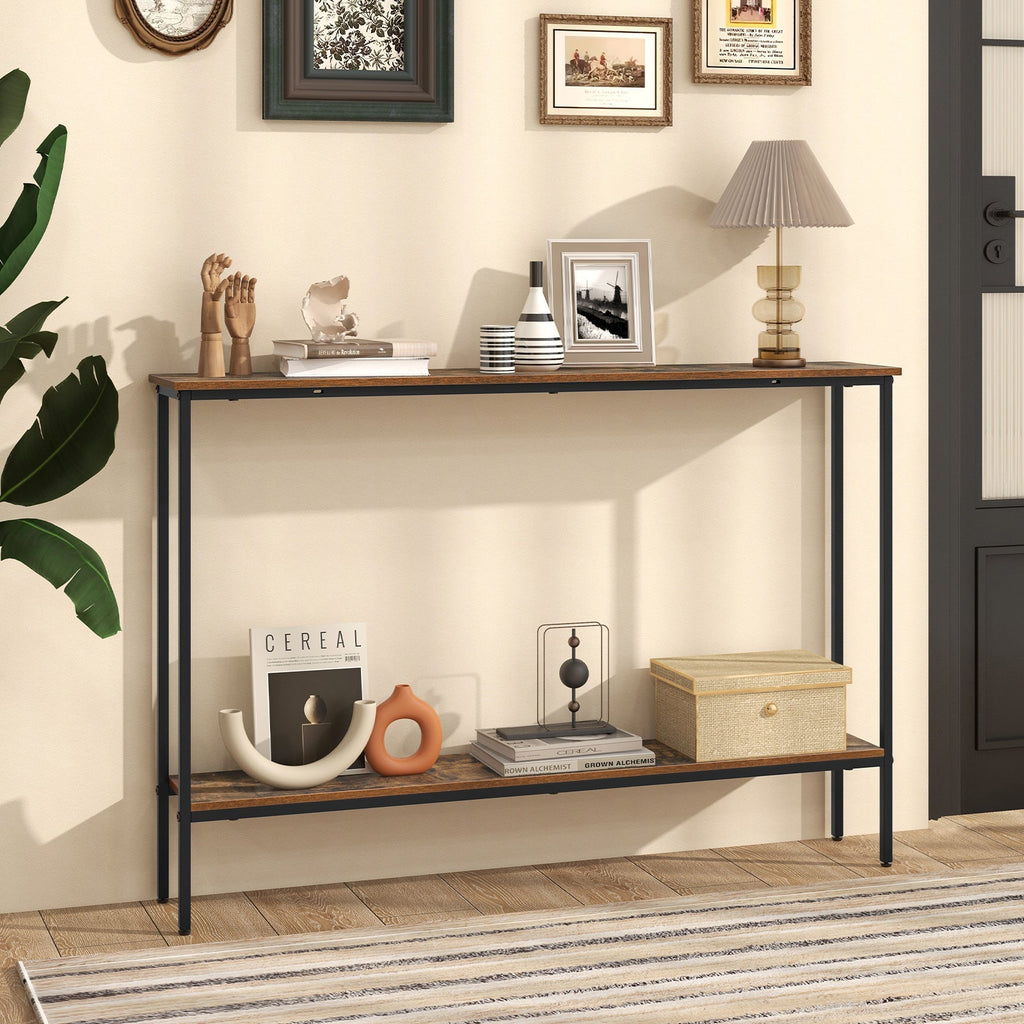 44 Inch Console Table with Shelf with Dual Anti-Tipping Kits