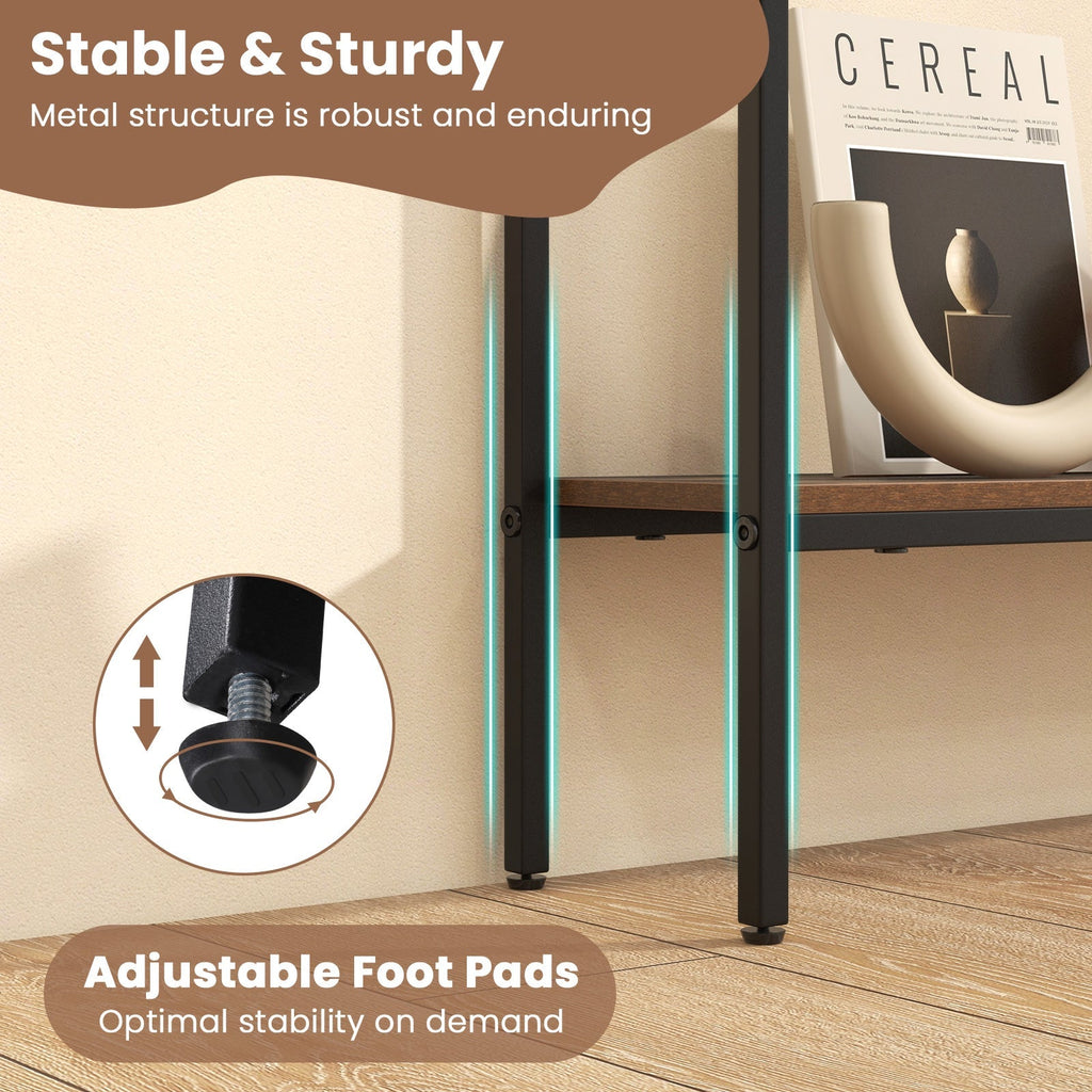 44 Inch Console Table with Shelf with Dual Anti-Tipping Kits