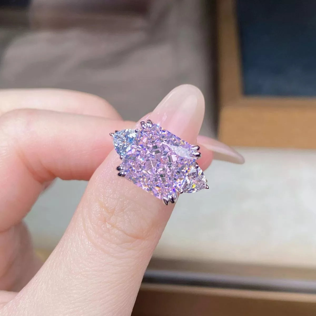 925 Sterling Silver Zircon Geometric Ring