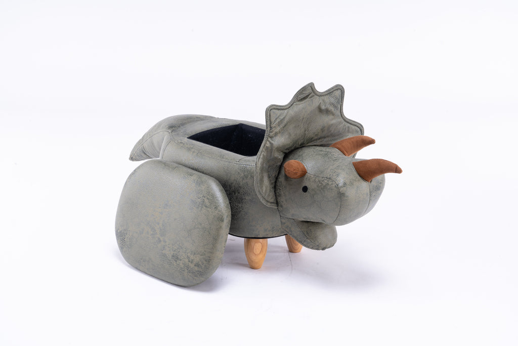 Dean the Dinosaur Storage Ottoman with Hidden Storage - Soft Green