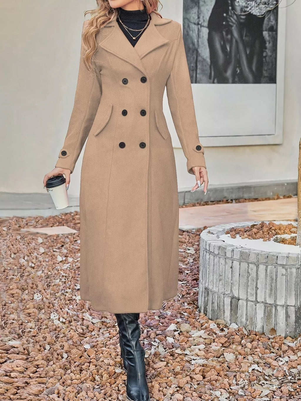 Double-Breasted Longline Coat