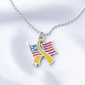 Flag & Yellow Ribbon Necklace