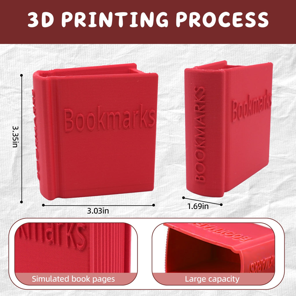 3D Printed Book-Shaped Bookmark Holder, Desktop Bookmark Organizer With Large Capacity, Decorative Book Style Storage Stand For Desk, Office, Reading Room & Bookshelf