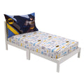 Warner Bros  Batman The Caped Crusader Blue, Gray, and Yellow Bat-Signal and Batmobile 2 Piece Toddler Sheet Set - Fitted Bottom Sheet and Reversible Pillowcase