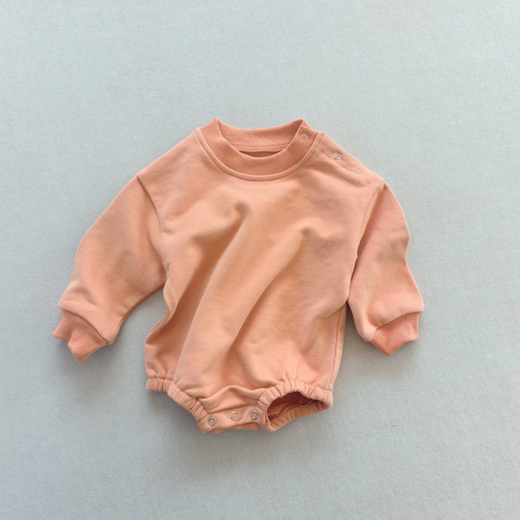 Long-sleeve Solid-color Cotton Casual Jumpsuit