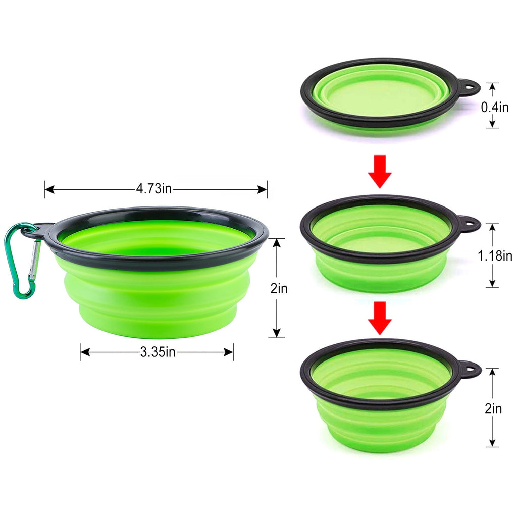 Collapsible Silicone Dog Bowls with Carabiner