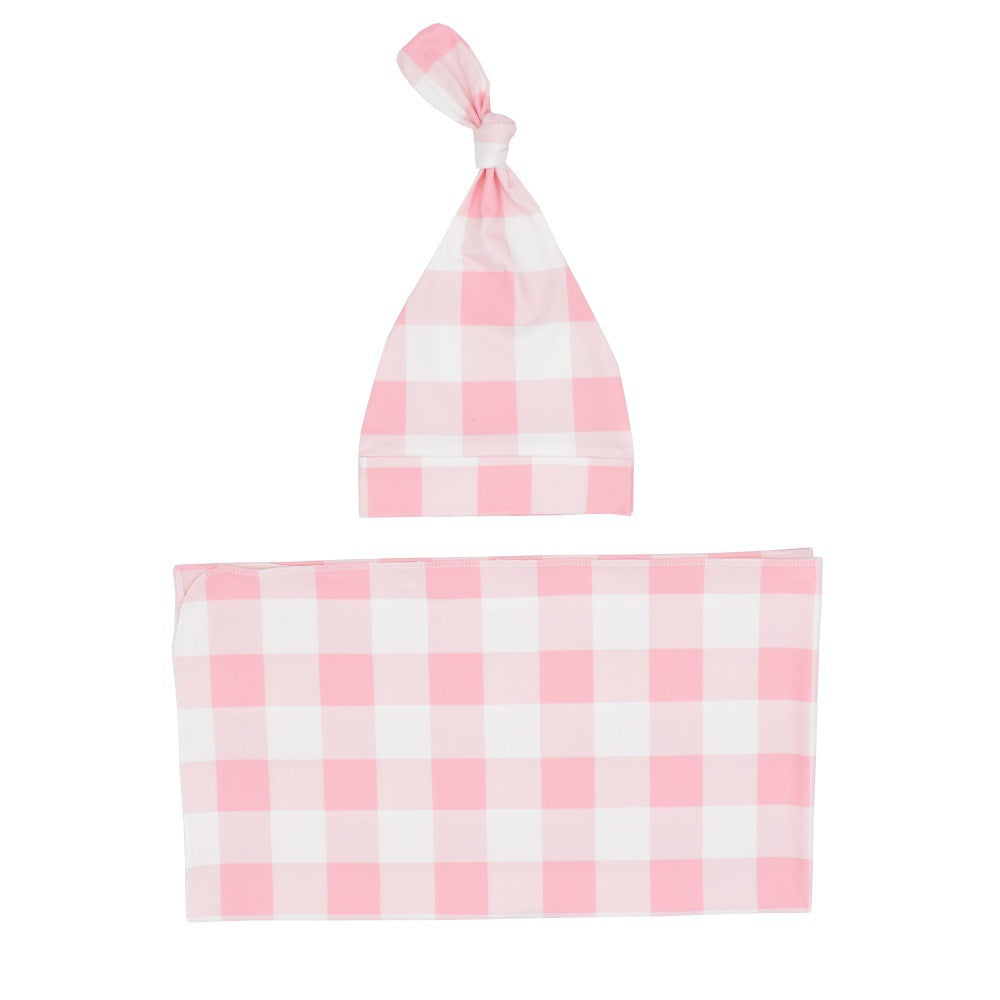 Newborn Swaddle Blanket And Knotted Baby Hat 2-Piece Set