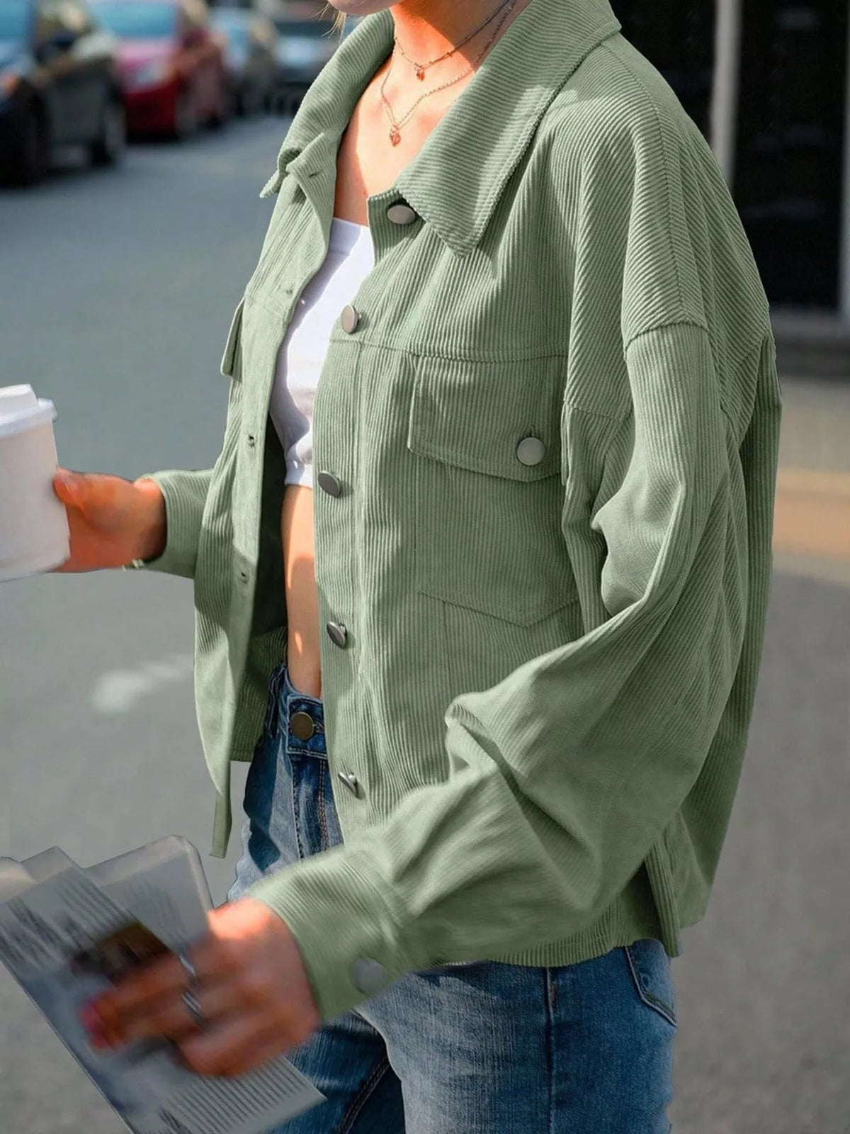Corduroy Button-Down Shacket