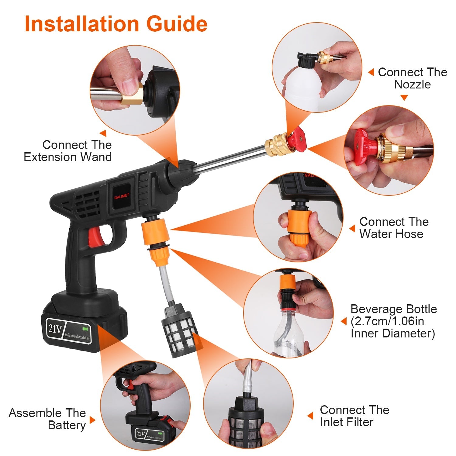 Cordless Pressure Washer Portable Electric Washer for Cars