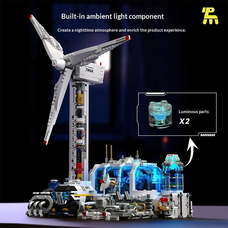 Space-Based Wind Power Plant Building Block Puzzle Assembly Toy